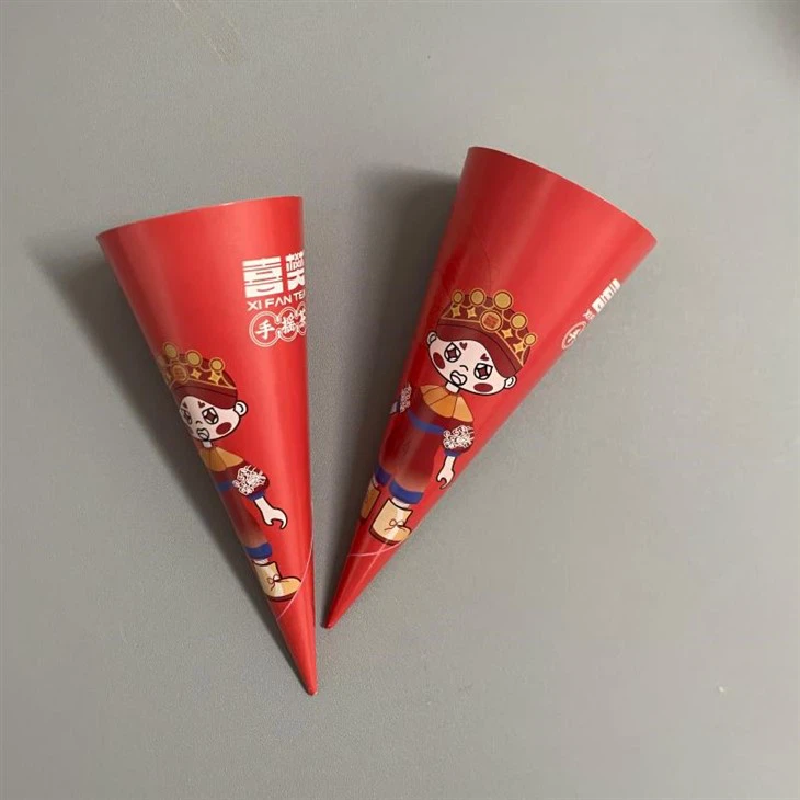 Custom Ice Cream Waffle Paper Packaging Cone Sleeves