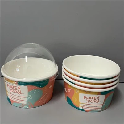 Papirnate posude za sladoled od 12 oz s papirnim poklopcima